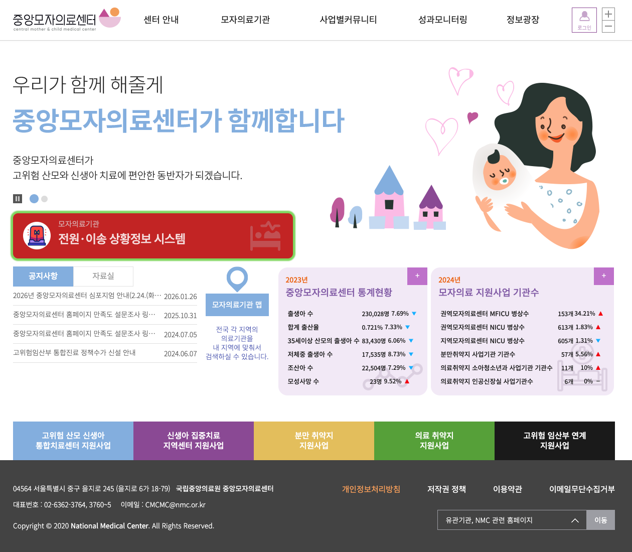 중앙모자의료센터 스마트 통계시스템 구축